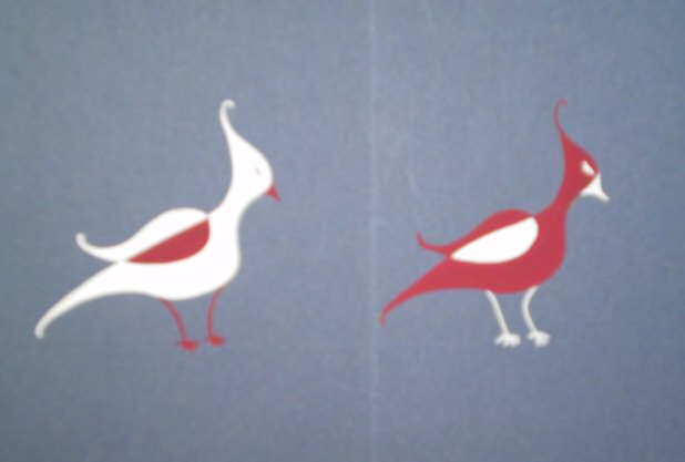 Gouache - twee vogels